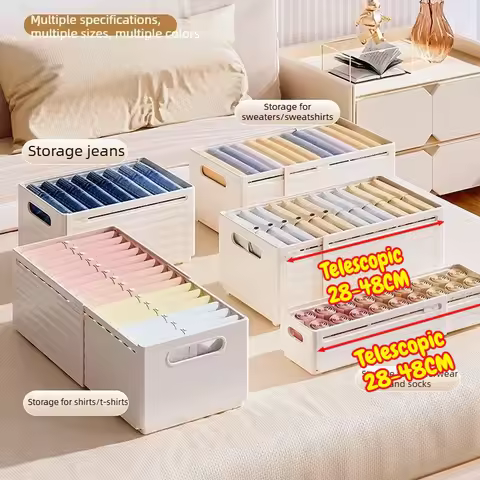 Telescopic Storage Box Multi-functional Storage Drawers Wardrobe Organizer and Locker Jeans Wardrobe