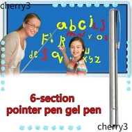 CHERRY Pointer Pen, Silver Multi-functional Baton, Portable Lightweight Pointer Tool Telescopic Ball