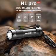 {DFGHE} NICRON N1pro EDC Flashlight 1000 Lumens Rechargeable Flashlights 6 Modes Dual Fuel AA 14500