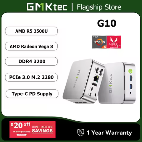Mini PC Computer PC AMD R5 3500U Mini Host 16GB DDR4 1TB SSD Desktop with Lan Slot Desktop Computer 