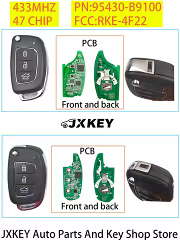 For Hyundai Elantra 2012-2015 Flip Key CN020077 flip key fob 47CHIP 433MHZ 95430-B9100 OKA-865T (BA1