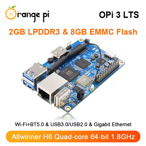 Orange Pi 3 LTS 2GB RAM 8GB eMMC Single Board Computer