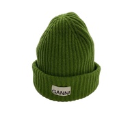 GANNI Knit cap -- Wool GRN Ladies 8649-343-0389 Direct from Japan Secondhand