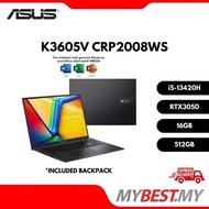 ASUS NOTEBOOK GAMING K16 K3605V-CRP2006WS (8GB) / K3605V-CRP2008WS (16GB) i5-13420H/BLACK/512GB SSD/