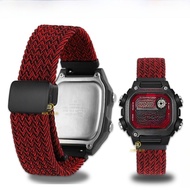 สายนาฬิกาผ้าไนลอนถักสำหรับ Casio DW-291H/DW-290 W-218H/W-219H Band สายนาฬิกาผ้าไนลอนถักแบบมีกลไกป้อง