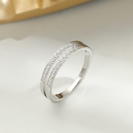 แหวนซ้อนได้ทำจากคริสตัลสแตนเลส316L ของ Yuki สำหรับผู้หญิงสีทองประดับสำนักงานแบบมินิมอลเครื่องประดับแ