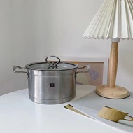 Zwilling stainless steel soup pot 304 non-stick pot household food grade binaural soup pot with lid 