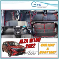 ￼PERODUA ALZA 2022 NEW ALZA W150 5D Plus Carpet Car Mat / Boot Mat Karpet Trunk Boot Tray Mat Carmat