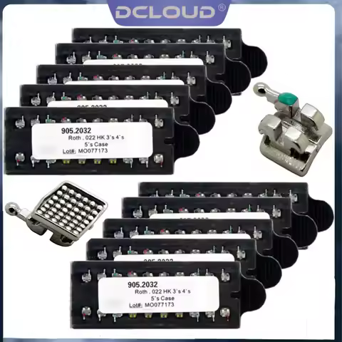 200Pcs/10Packs Dental Orthodontic Metal Brackets Braces MIM Mini Bracket Roth MBT Slot 0.022/0.018 3