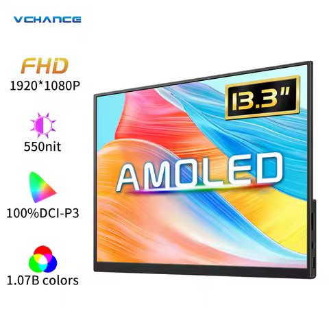 13.3'' 1080p Portable Monitor Samsung Oled Panel 100%DCI-P3 USB-C HDMI-Compatible Travelling Display