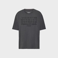 M6 Embroidered Number LOGO Washed Distressed Short-Sleeved T-Shirt