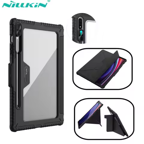 For Samsung Galaxy Tab S10 Ultra Case Nillkin Bumper Leather Multi-angle Folding Style Case For Gala