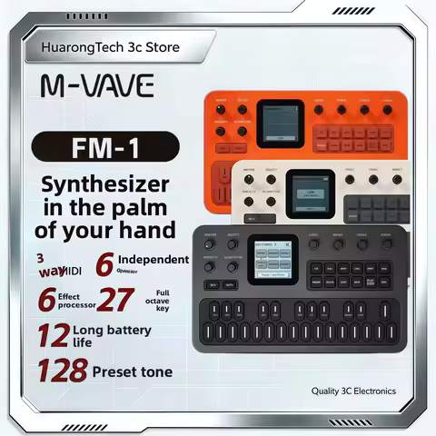 M-Vave Portable Fm Synthesizer Fm1 6-Operator 32-Algorithm 128 Presets Built-In Speaker Bluetooth Mi