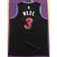2020 new NBA men’s Miami Heat #3 Dwyane Wade embroidery basketball jerseys jersey city black