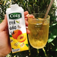 Trà đào sả Cozy 225ml Thổi bay cái nóng mùa hè gay gắt cùng với trà Cozy hộp giấy vị trái cây 3 siêu