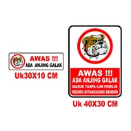 SAFETY SIGN STICKER BEWARE THERE IS A FIERCE DOG