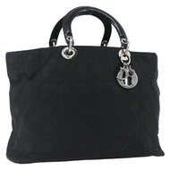 Christian Dior Lady Dior 手提包 尼龍 黑色 銀色 正品 ep13131