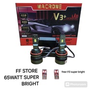 Led Macrone V3Plus 65 PURE Watt H11 Hb3 Hb4 H7 H1 Hir2 9012 Super Bright