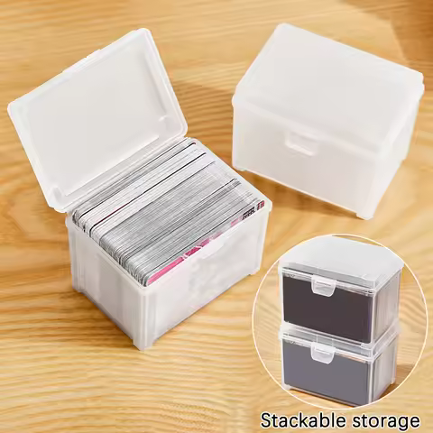1/2pcs Card Storage Box For Game Cards Trading Cards Sports Cards Playing Card Case Clear Stackable 