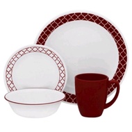 CORELLE CRIMSON TRELLIS / CORELLE LIVINGWARE DINNER SET 16PCS