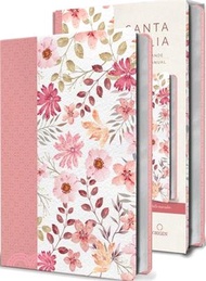 Biblia Reina Valera 1960 Letra Grande. Piel Rosada Con Flores, Tamaño Manual / S Panish Bible Rvr 1960 Large Print. Imitation Pink Leather with Flower