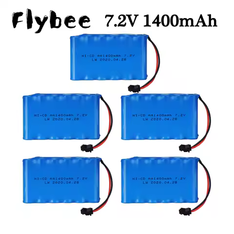 (SM Plug) 7.2v 1400mah NiCD Battery For RC toys Car Tanks Trains Robot Boat Gun Ni-CD AA 700mah 7.2v