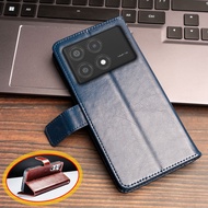 For Xiaomi Redmi K70E Poco X6 Pro 5G 2311DRK48G 48I 48C Vintage Classic Leather Wallet Case Flip Not