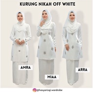 [XS - 5XL] Baju Nikah Perempuan | Baju Kurung Off White | Baju Nikah Plus Size | Kurung Off White Pl