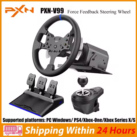 PXN V99 3.2Nm Force Feedback Racing Wheel Simulator Gaming Steering Wheel For PC Windows 7/8/10/11,P