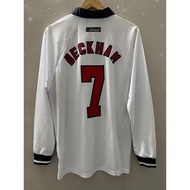 1998-long sleeve BECKHAM SHEARER SCHOLES OWEN Top Quality Retro Jersey Kit custom fans T-shirt