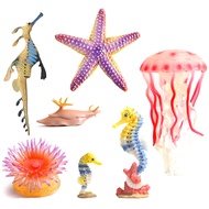 Simulation Sea Animal Toy Model Seahorse Sea Dragon Jellyfish Sea Anemone Starfish Sea Rabbit Childr