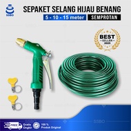 Paket Semprotan Selang Air Hijau Anti Lumut 5-30 M Cuci Motor Mobil & Taman 1/2 5/8 3/4 Inch COD