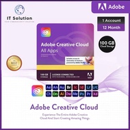 ADOBE Creative Cloud All Apps | 1 Year Subscription | 100 GB Cloud