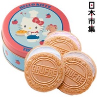 日版 神戶風月堂 x Sanrio Hello Kitty 迷你招牌Gaufres 經典3味 薄脆法蘭酥餅 珍藏圓形鐵罐 禮盒 6件裝【市集世界 - 日本市集】