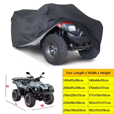 Heavy Duty ATV Cover Waterproof Dustproof 4 Wheeler Quad Bike Storage Cover Black All Weather Protec