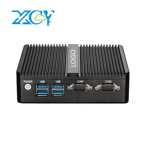 XCY Mini PC Intel Celeron J6412 Quad Cores 2x RS232/485 Dual Ethernet Mini PCIe HDMI VGA Fanless Ind