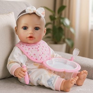 SCOM First Baby Doll Girl - 16 inch Realistic Soft Doll with Accessories, Silicone Real Lifelike Bab