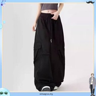 【READY STOCK AT Johor】 Hotgirl⭐Cargo Pants For Women Drawstring Plain Pocket casual street style