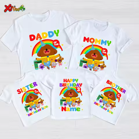 Kids Birthday Shirt Custom Name Family Matching T-shirt Personalized Name Boys Girl Kid Outfit Set C