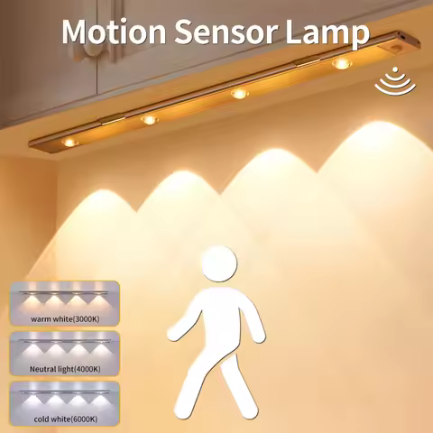 Motion Sensor Light LED Sensor Lamp Wireless Ultra Thin USB LED For Kitchen Cabinet Bedroom Wardrobe