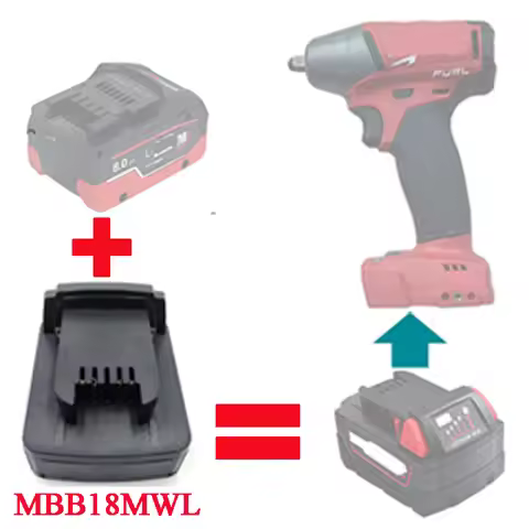 MBB18MWL Adapter Converter Connector For Metabo 18V LiHD Li-ion Battery For Milwaukee for M18 Lithiu