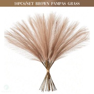 10pcs Fluffy Pampas Grass Fake Reed Simulated Artificial Flower Boquet for Birthday Party Decoration