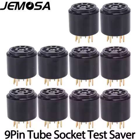 10PCS Bakelite 9Pin Tube Socket Test Saver For 6DJ8 12AX7 ECC83 12AU7 ECC82 EF86 6922 5670 Audio Amp