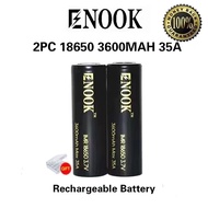 Enook lithium battery 18650 3600mAh 35A 3.7v (2Pcs)