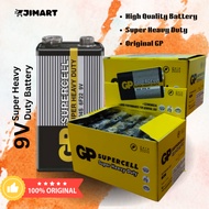 Bateri GP 9V Supercell Tahan Lama | GP 9V Battery Heavy Duty for Smoke Detector, Smart Tag [1Pcs]