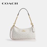COACH กระเป๋าสะพายไหล่ผู้หญิงรุ่น Teri Shoulder Bag In Signature Canvas CV933 IMXU5 สีขาว