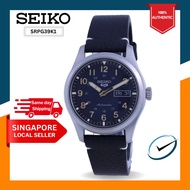 [CreationWatches] Seiko 5 Sports Field Automatic 100M Male Black Leather Strap Watch SRPG39K1