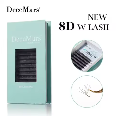 DeceMars New 8D - W Shaped Eyelash Extension (12line/Tray) Wing-like Fanning Effect