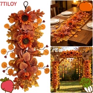 7TILOYSHOP Artificial Maple Leaf Vine, Yellow Eucalyptus Leaves Wall Hanging Garland, Photo Props Ha