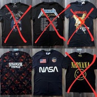 Metallica Stranger Things NASA Nirvana tee t-shirt t恤